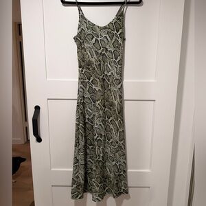 Ena Pelly Green Snake Pattern Maxi Dress